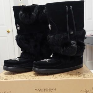 Manitobah Mukluk Snowy Owl Waterproof Vibram Black